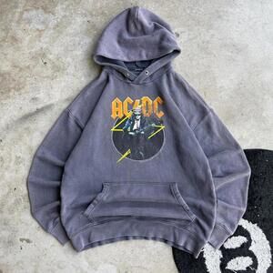 Y2K Abercrombie & Fitch AC/DC Faded Gray Hoodie